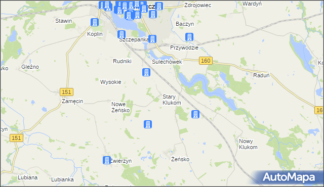 mapa Stary Klukom, Stary Klukom na mapie Targeo