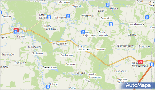 mapa Stary Łajszczew, Stary Łajszczew na mapie Targeo