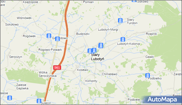 mapa Stary Lubotyń, Stary Lubotyń na mapie Targeo