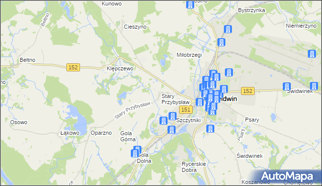 mapa Stary Przybysław, Stary Przybysław na mapie Targeo