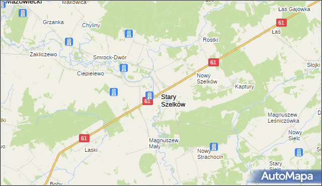 mapa Stary Szelków, Stary Szelków na mapie Targeo