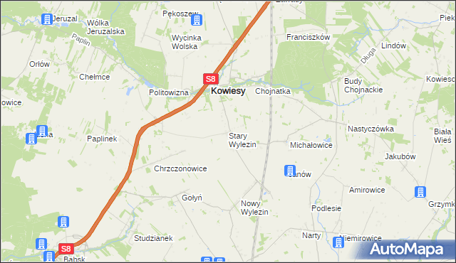 mapa Stary Wylezin, Stary Wylezin na mapie Targeo