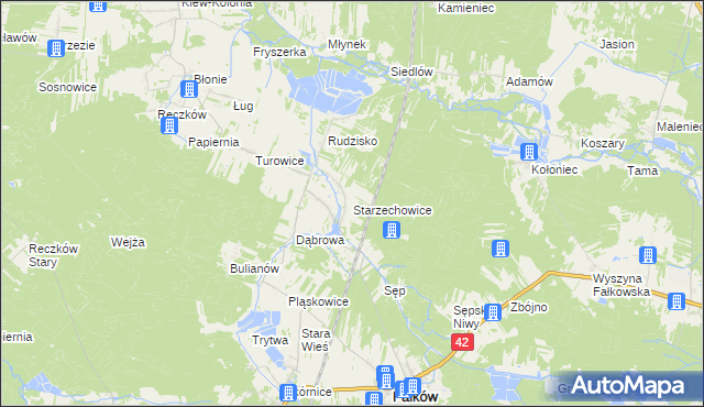 mapa Starzechowice, Starzechowice na mapie Targeo