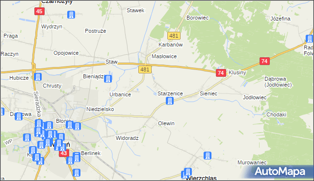 mapa Starzenice, Starzenice na mapie Targeo