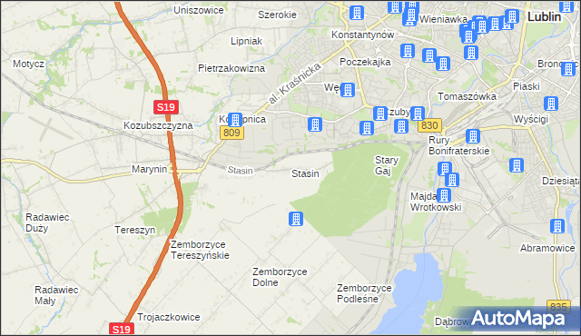 mapa Stasin gmina Konopnica, Stasin gmina Konopnica na mapie Targeo