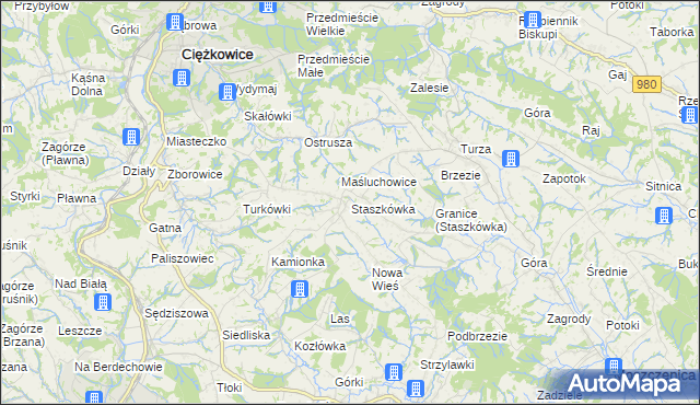 mapa Staszkówka, Staszkówka na mapie Targeo