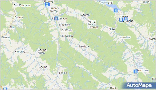 mapa Stawisza, Stawisza na mapie Targeo