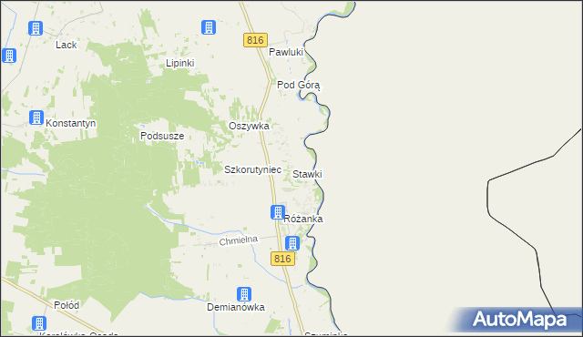 mapa Stawki gmina Włodawa, Stawki gmina Włodawa na mapie Targeo