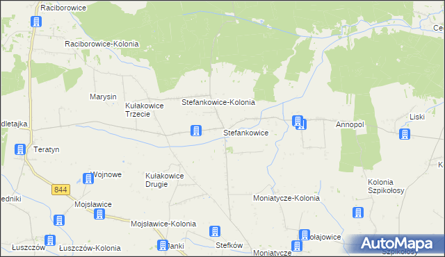 mapa Stefankowice, Stefankowice na mapie Targeo