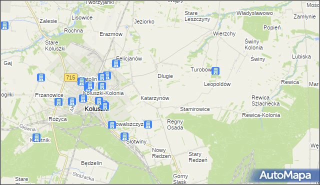mapa Stefanów gmina Koluszki, Stefanów gmina Koluszki na mapie Targeo