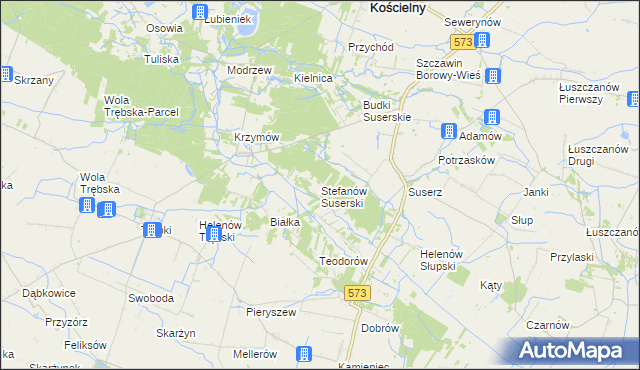 mapa Stefanów Suserski, Stefanów Suserski na mapie Targeo