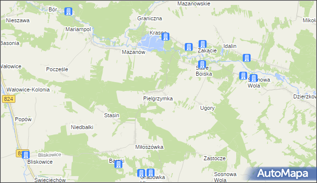 mapa Stefanówka gmina Józefów nad Wisłą, Stefanówka gmina Józefów nad Wisłą na mapie Targeo