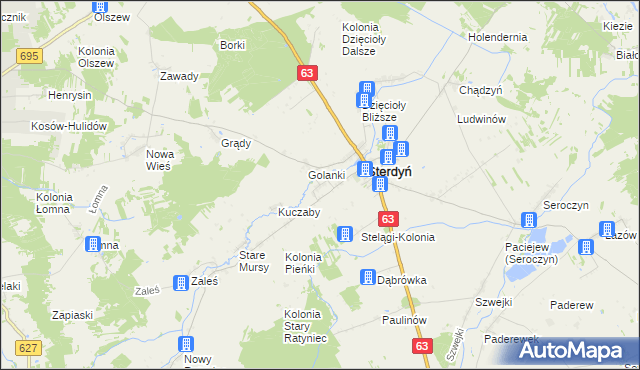 mapa Stelągi, Stelągi na mapie Targeo