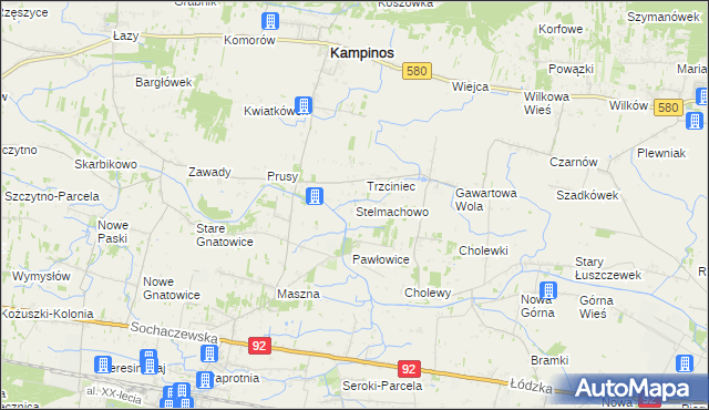 mapa Stelmachowo gmina Leszno, Stelmachowo gmina Leszno na mapie Targeo