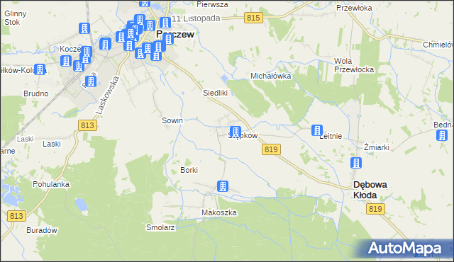 mapa Stępków, Stępków na mapie Targeo