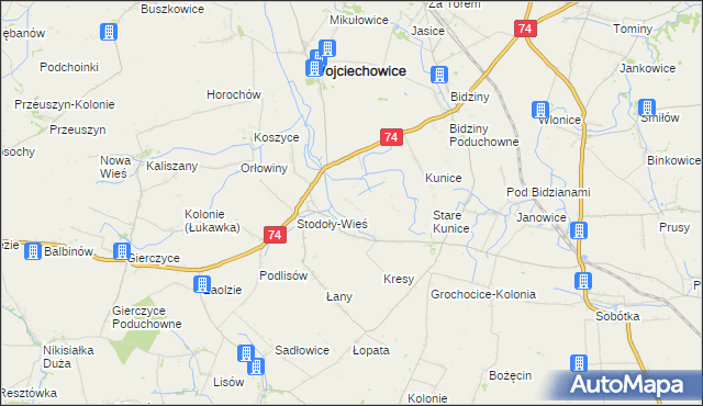 mapa Stodoły-Kolonie, Stodoły-Kolonie na mapie Targeo