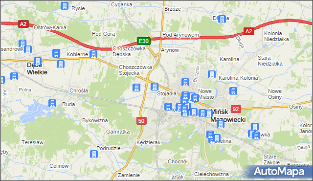 mapa Stojadła, Stojadła na mapie Targeo