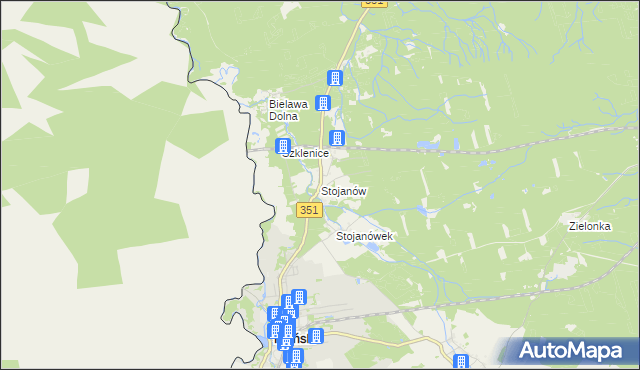 mapa Stojanów gmina Pieńsk, Stojanów gmina Pieńsk na mapie Targeo