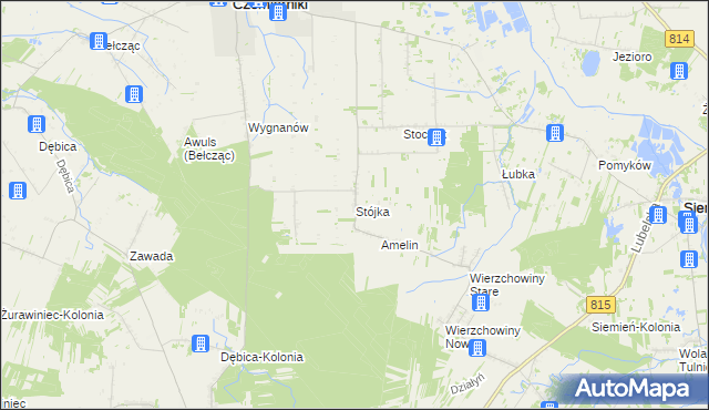 mapa Stójka gmina Czemierniki, Stójka gmina Czemierniki na mapie Targeo