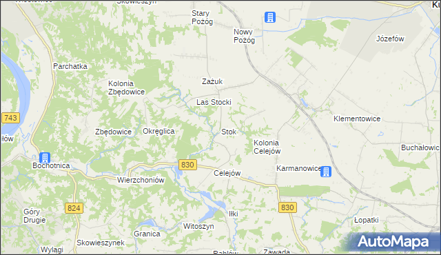 mapa Stok gmina Końskowola, Stok gmina Końskowola na mapie Targeo