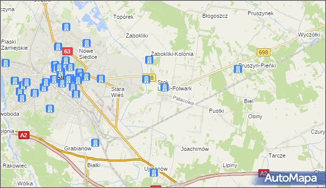 mapa Stok Lacki, Stok Lacki na mapie Targeo