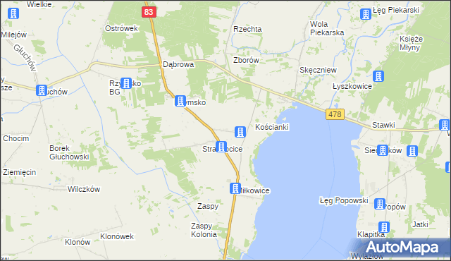 mapa Strachocice-Kolonia, Strachocice-Kolonia na mapie Targeo