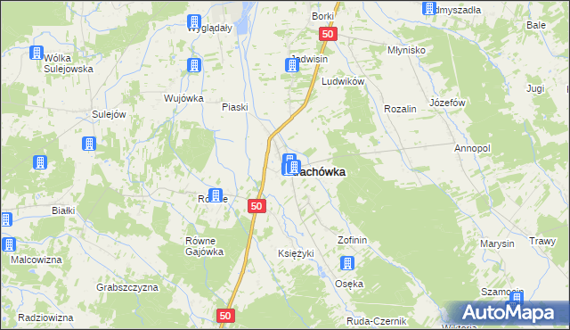 mapa Strachówka, Strachówka na mapie Targeo
