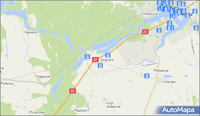 mapa Strączno, Strączno na mapie Targeo