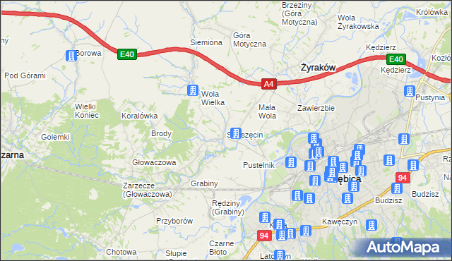 mapa Straszęcin, Straszęcin na mapie Targeo