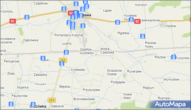 mapa Straszkówek, Straszkówek na mapie Targeo