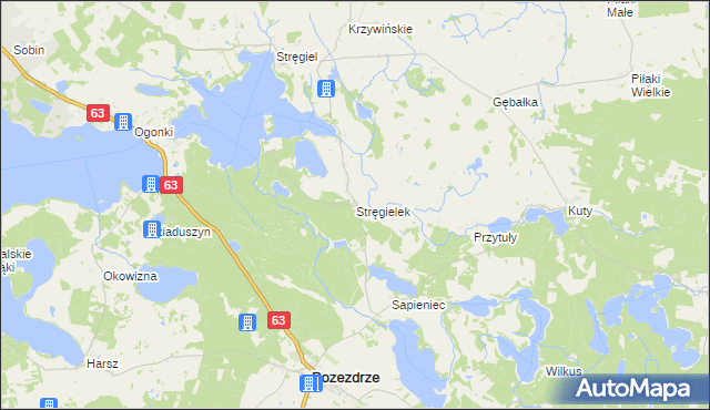 mapa Stręgielek, Stręgielek na mapie Targeo