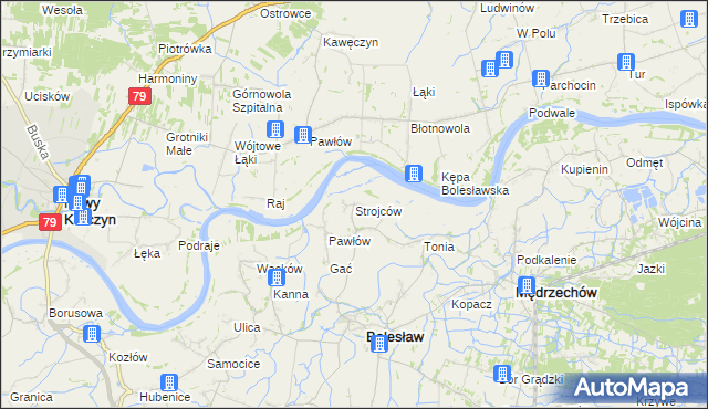 mapa Strojców, Strojców na mapie Targeo