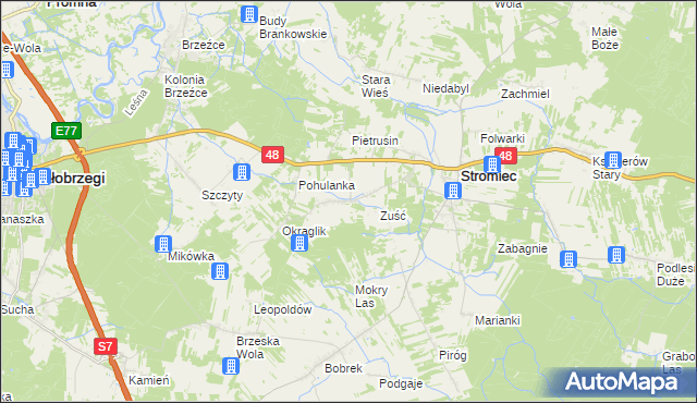 mapa Stromiecka Wola, Stromiecka Wola na mapie Targeo