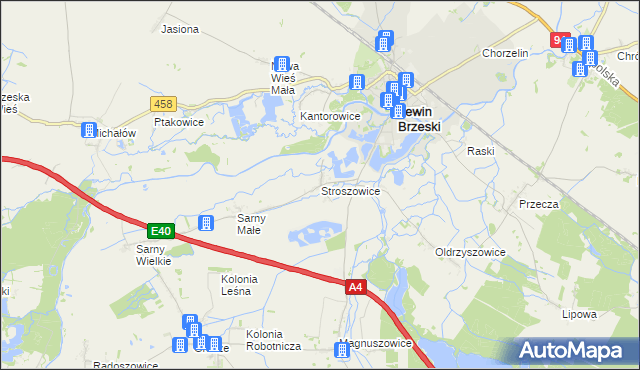 mapa Stroszowice, Stroszowice na mapie Targeo