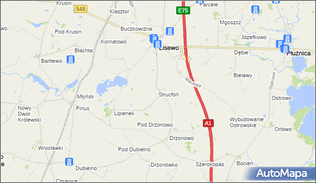mapa Strucfoń, Strucfoń na mapie Targeo