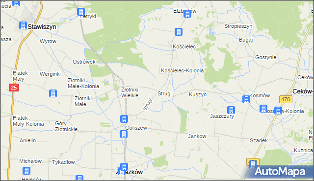 mapa Strugi gmina Żelazków, Strugi gmina Żelazków na mapie Targeo