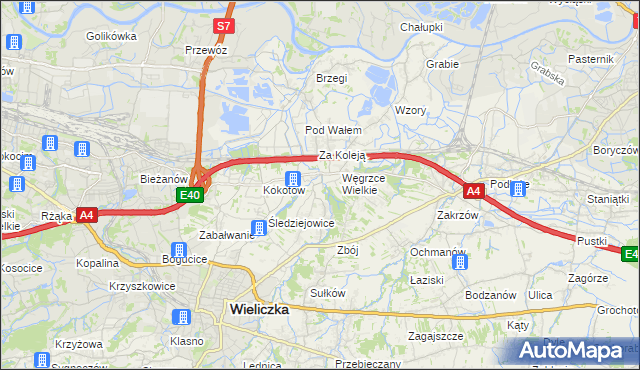 mapa Strumiany gmina Wieliczka, Strumiany gmina Wieliczka na mapie Targeo