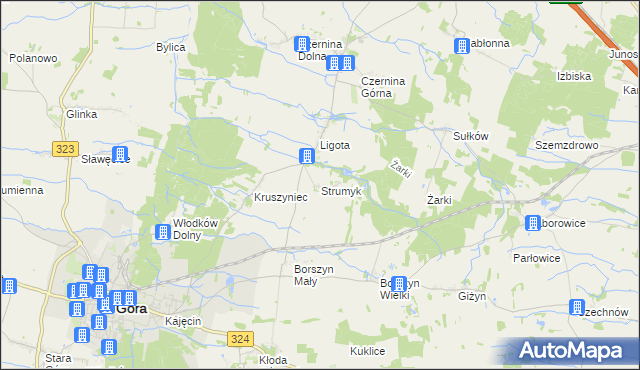 mapa Strumyk gmina Góra, Strumyk gmina Góra na mapie Targeo