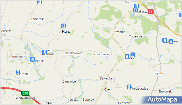 mapa Strzałkowice, Strzałkowice na mapie Targeo
