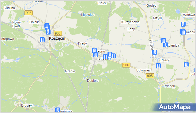 mapa Strzebiń, Strzebiń na mapie Targeo