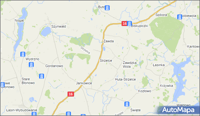 mapa Strzelce gmina Łasin, Strzelce gmina Łasin na mapie Targeo