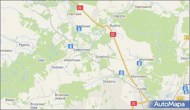mapa Strzelinko, Strzelinko na mapie Targeo