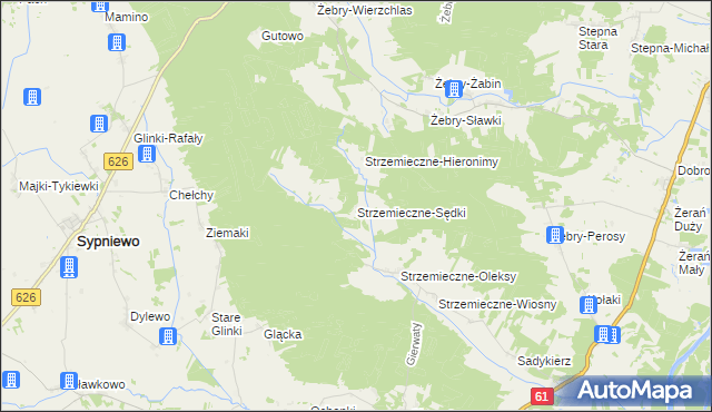 mapa Strzemieczne-Sędki, Strzemieczne-Sędki na mapie Targeo
