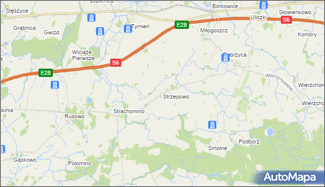 mapa Strzepowo, Strzepowo na mapie Targeo