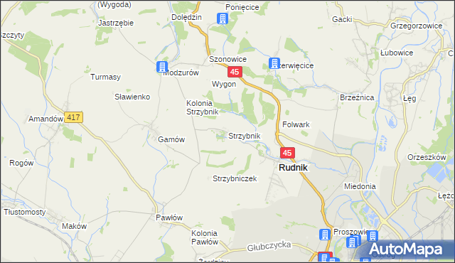 mapa Strzybnik, Strzybnik na mapie Targeo