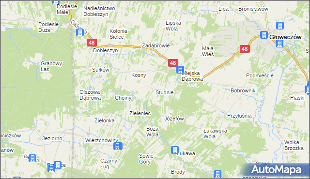 mapa Studnie, Studnie na mapie Targeo