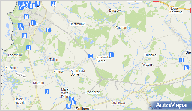 mapa Studniska Górne, Studniska Górne na mapie Targeo