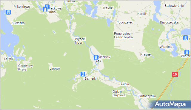 mapa Studziany Las, Studziany Las na mapie Targeo