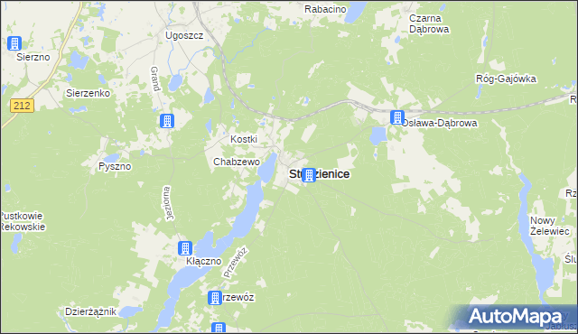 mapa Studzienice powiat bytowski, Studzienice powiat bytowski na mapie Targeo