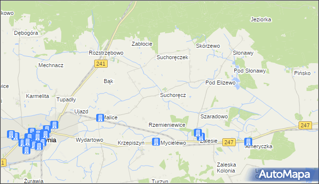 mapa Suchoręcz, Suchoręcz na mapie Targeo